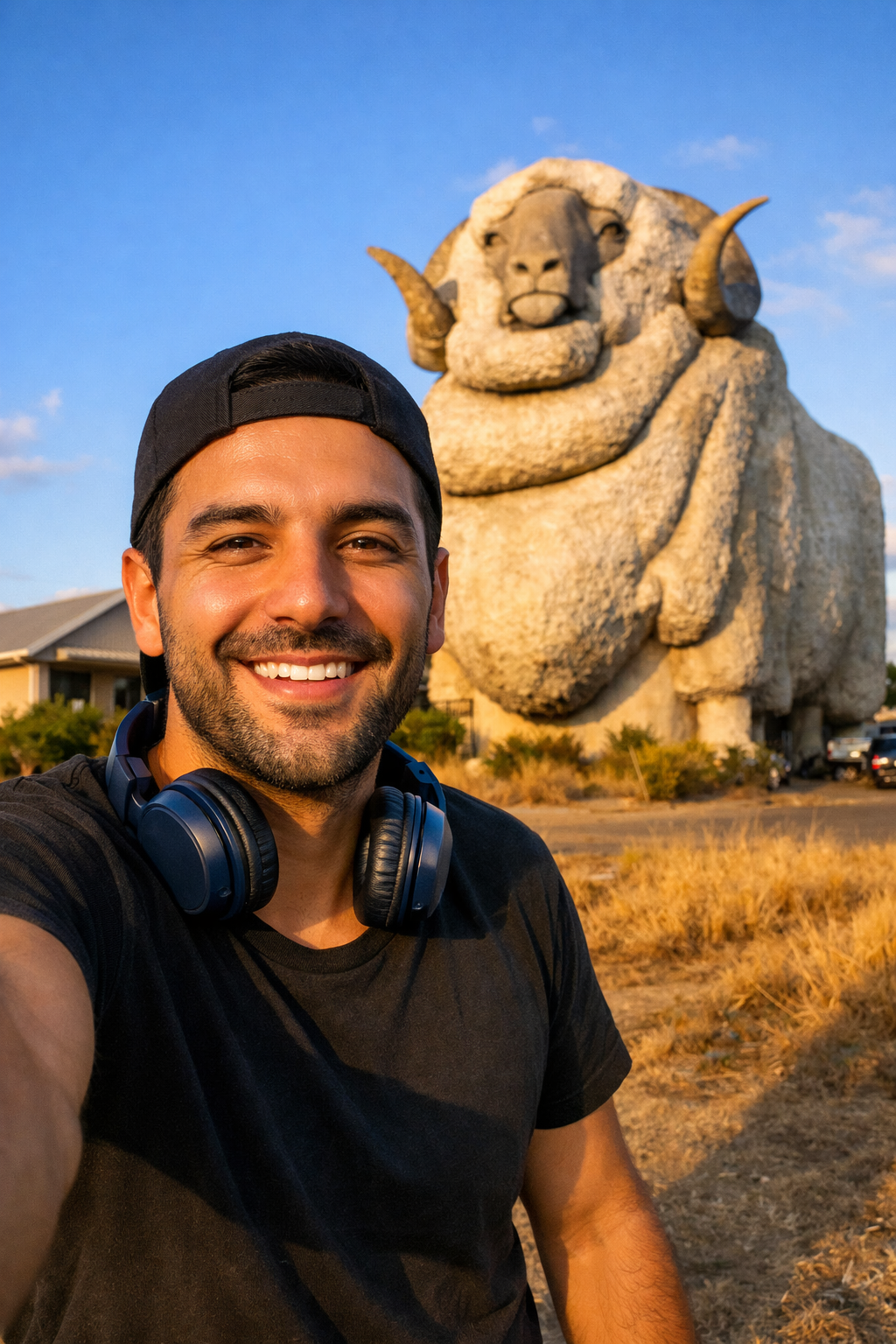 Moh Maliki — founder of Ironbark Digital, at the Big Merino Rambo in Goulburn